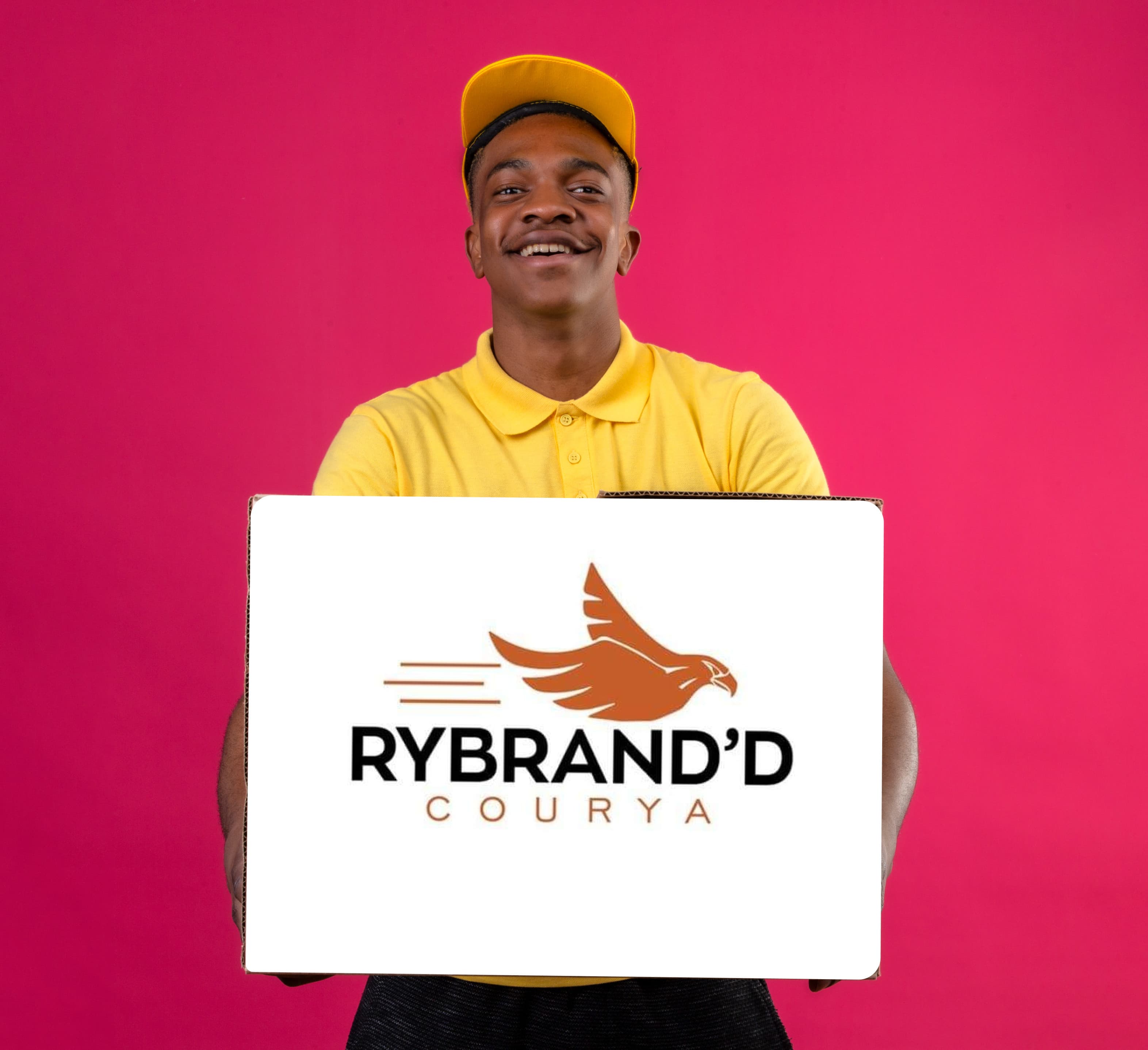 Courya delivery partner holding a branded box